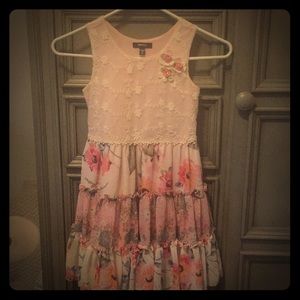 Sleeveless pink floral dress
